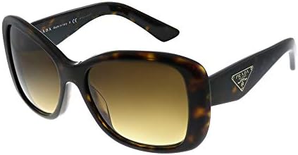 Prada Heritage PR 32PS 2AU6S1 Havana Plastic Square Sunglasses Brown Gradient Lens