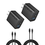 Anker iPhone 16 Charger, 2-Pack 20W Fast USB C Charger Block, for iPhone 16/16 Pro Max/15 Series/iPad Pro and More (Black, 2 Pack & 2 Cable)