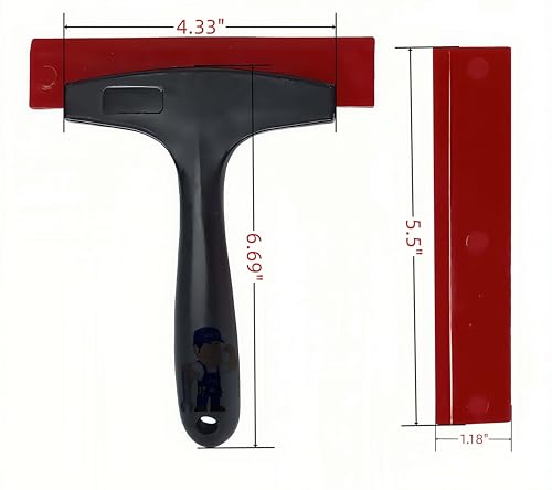 Image of 4 Pack 5.5 inch Double Edge Squeegee Blades for Window Shower Windshield | Non-slip long handle design | All purpose for windows, windshields, tiles, mirrors & shower cleaning
