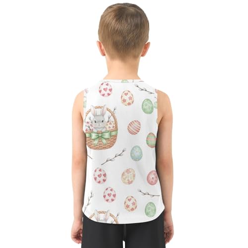 J JOYSAY Easter Bunny Eggs Boys Tank Top Sleeveless Muscle Shirts Quick Dry Sport Workout Active Kids T-Shirts 3-15T3