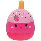 Squishmallows Original 8-Inch Pama The Pink Strawberry Cake Pop - Official Jazwares Plush - Collectible Soft & Squishy Cider Stuffed Animal Toy - Add to Your Squad - Gift for Kids, Girls & Boys