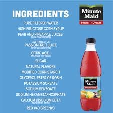Snackur Minute Maid Fruit Punch,20 oz Bottle,8 Pack, In Snackur Safe ship Box