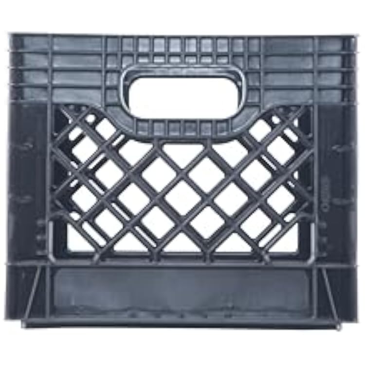 Hudson Exchange 13 x 13 x 11 (16 Quart, 4 Pack) Mesh Commercial Grade Milk Crate Handled Storage Container Tote, Black