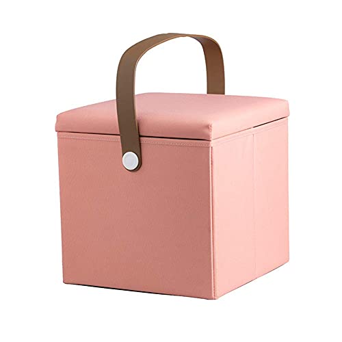 Ottoman multifonctionnel pliable avec poignée cuir élégante