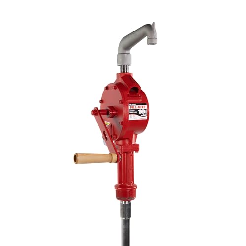 Fill-Rite FR113 Fuel Transfer Rotary Hand Pump w/Pail Spout &amp; Suction Pipe