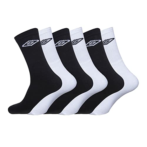 Chaussette Homme Sport Training - Lot de 6 - Chaussettes Hautes Homme, Fléxibles & Maille Aérée, Blanc, Noir, Taille 43/46