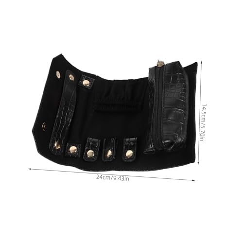 PRETYZOOM Portable Jewelry Roll Bag Travel Jewelry Organizer Multi-function Storage Pouch Embossed