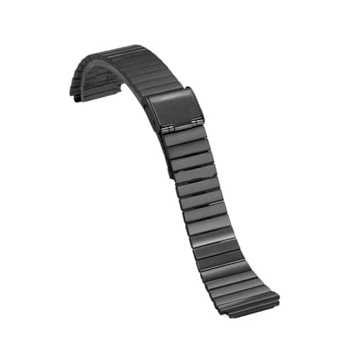 WMAMBZNDHP Correa De Reloj De Acero Inoxidable Casio F-91W, 18mm, Apta For SGW400 F91W F84 F105/108/A158W/168 AE1200/1300, Pulsera De Acero Vintage(Black-A)