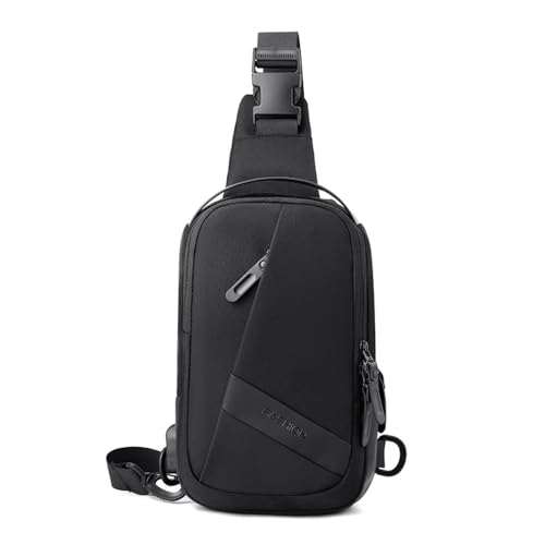 Sling Bag for Men/Women, Waterproof Utility Crossbody Backpack Chest Bag for Everyday Carry，Travel，Sports，Running (Black)
