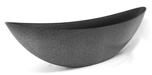 DARO DEKO Kunststoff Blumentopf Schiff (schwarz-Glitter, 55,5 x 17,5cm) Pflanz-Schale Blumen-Töpfe Übertopf