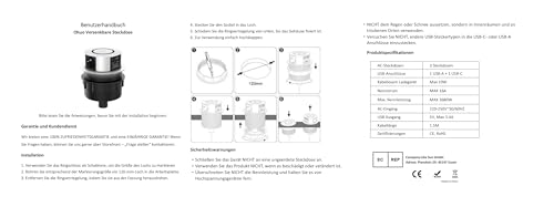 Presa a scomparsa 3 scomparti con USB C 20W, Ohuo