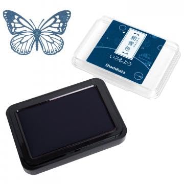 IROMOYO Stamp PAD, Traditional Japanese Ink Colour, Oil-Based Ink pad - Dark Blue
