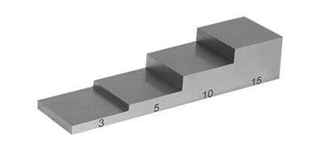4 Step 3mm 5mm 10mm 15mm Test Calibration Block 6063 Aluminum Calibration Block for Ultrasonic Thickness Gauge Thickness and linearity Calibration