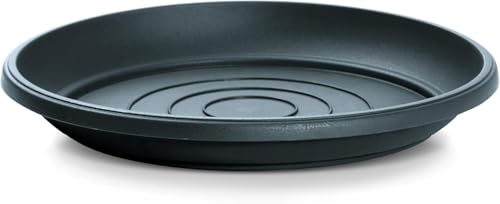 B2C Round Plastic Water Plant Pot Saucer Trays Terracotta Anthracite Weather-Resistant13 sizes 9-54cm (Anthracite, 54cm ⌀)