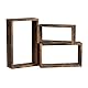 VASAGLE Wandregale, 3er Set, Würfelregale, Länge 40/35/30 cm, fürs Wohnzimmer, Schlafzimmer, Arbeitszimmer, vintagebraun LWS094X01, Rustic Brown