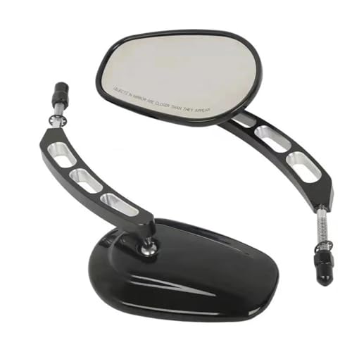 Espejo retrovisor Lateral Motocicleta para Harley Road King Touring XL 883 Sportster Fatboy Dyna FXDF FLSTF Softail de 8 mm Motorcycle Rearview Mirror(Black)