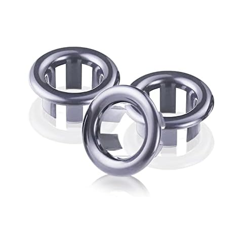 SKYPIA 3X Bathroom Kitchen Sink Hole Round Overflow Cover Basin Tidy Insert Spares (Single) Cover