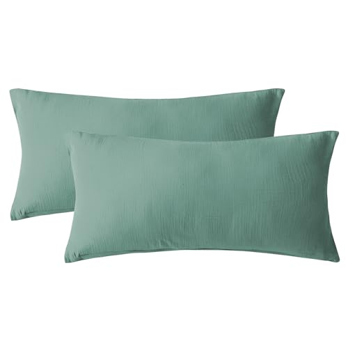 SOULFUL Musselin Kissenbezug 40x80 Baumwolle, Beangreen – Ansicht 1