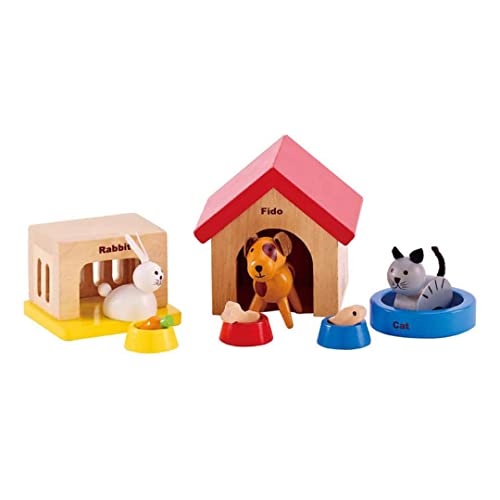 Hape Family Pets Wooden Dollhouse Animal Set