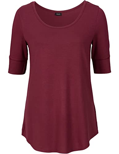 MRLZ - Camiseta de Manga Media de algodón para Mujer, Estilo Informal, Color Liso - - Small