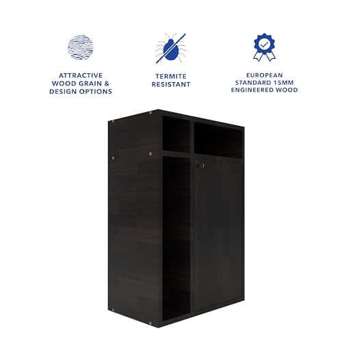 Image of DF2H Bedside Table | 1 Year Warranty | Contemporary & Slim Bedside Table, Chiyo, Side Table, Nightstand Wenge Colour (Melamine Finish)