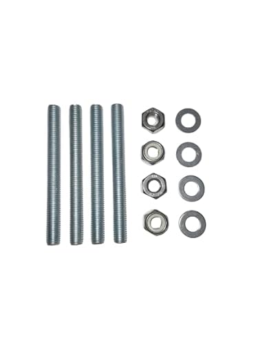 Barra roscada M10 de acero galvanizado 4 piezas de alta resistencia diámetro 10 mm longitud 10 cm tuerca autobloqueante con inserción de nailon arandela de acero galvanizado Cover