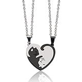 ♥【Ampie applicazioni】: questo set di collane per coppie è un buon regalo di anniversario di matrimonio per gli innamorati a San Valentino, Natale Puoi indossarlo per ogni occasione o per la vita di tutti i giorni.