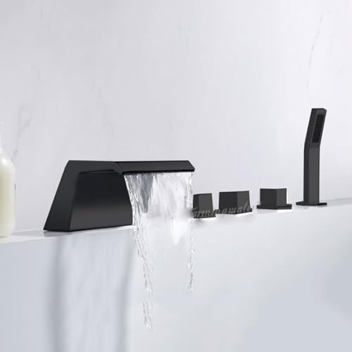 Robinet de bain cascade pour baignoire moderne et douche familiale noire