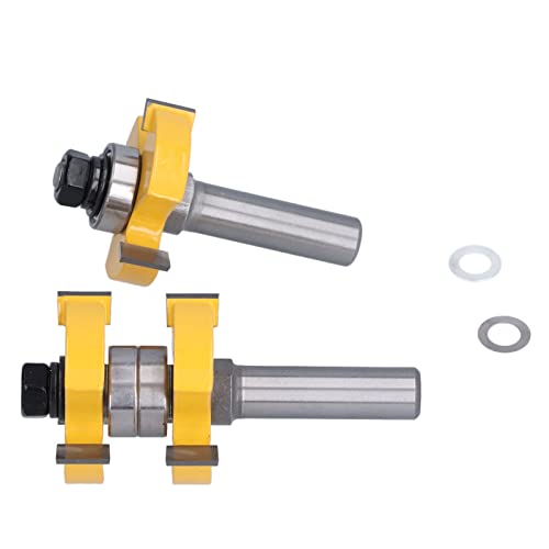 2 Stück Groove und Tongue Zunge und Nut Set Router Bit Set Oberfräse Fräser Set für CNC Graviermaschine Trimmmaschine Holzbearbeitung