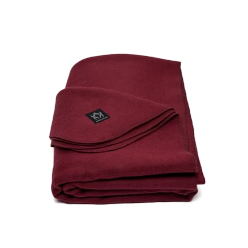 Arcturus Manta Militar de Lana, 4.4 Libras, cálida, Pesada, Lavable, Grande de 64 x 88 Pulgadas, Ideal para Camping, al Aire Libre, Kits de Supervivencia y Emergencia (Vino)