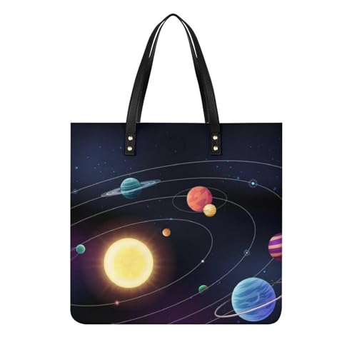 Sac shopping femme Planète Colorée grand tote bag en toile de 39x39cm