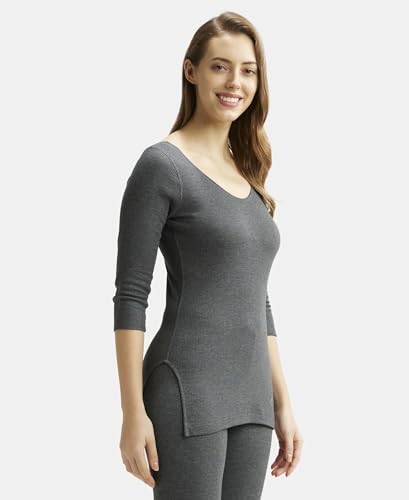 Jockey 2503 Women's Super Combed Cotton Rich Three Quarter Sleeve Tailored Fit Thermal Top with Stay Warm Technology - Image 2