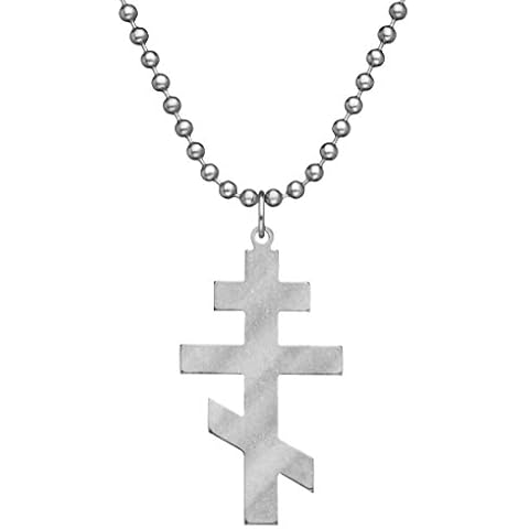 GI JEWELRY® Orthodox Cross for Men and Women with Stainless Steel Beaded Dog Tag Chain and Pendant - Genuine U.S. Military Issue Cover