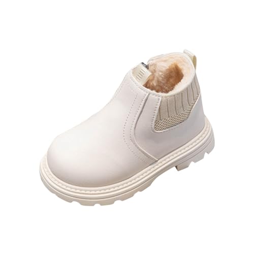 Girls Winter Thicken Boot Warm Plush Lined Sid Zipper Ankle Snow Boots Lug Sole Chelsea Fuzzy Cozy Little Kids Shoes