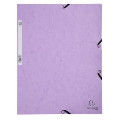 Lot de 25 Chemise à élastique 3 rabats Carte lustrée, coloris mauve