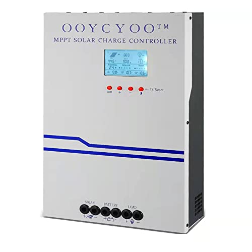 OOYCYOO MPPT Solarladeregler, 100 A, 24 V, 12 V, Auto, 100 A Solarmodul-Regler, maximale Eingangsleistung, 2500 W, für AGM versiegelte Gel-überflutete Lithium-Batterie Cover
