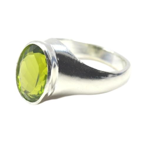Péridot vert bague en argent pour femme à porter au quotidien ou en soirée