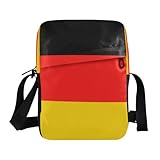 MCHIVER Small Messenger Bag German Flag Crossbody Bag for Men Women Purse Fanny Pack for Outdoor Travel Work