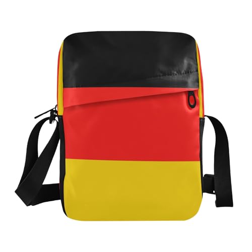 MCHIVER Small Messenger Bag German Flag Crossbody Bag for Men Women Purse Fanny Pack for Outdoor Travel Work