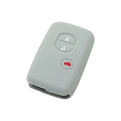 BROVACS Silicone Cover Protector Case Holder Skin Jacket Compatible with TOYOTA 3 Button Smart Remote Key Fob CV9403 Grey