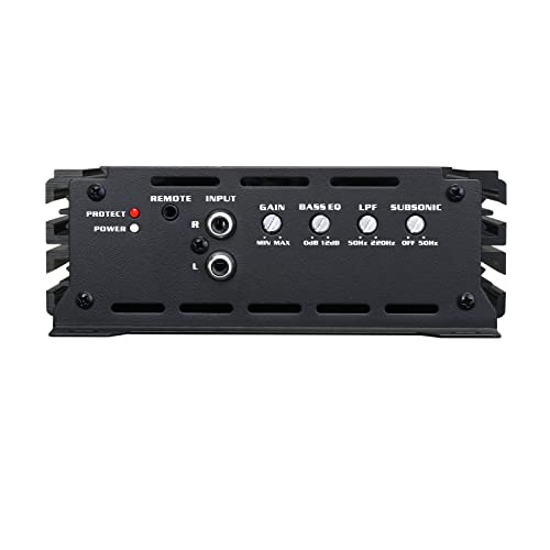 DR Double Rock DR-2000.1 RMS 2000 Watt Subwoofer Amplifier Class D Monoblock Car Audio Amp with Remote Bass Knob Level Control Amp Subwoofer Amplifier Stable 1 Channel Car Amp Mosfet Power Amplified
