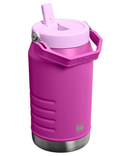 Image of Stanley IceFlow 2.0 Flip Straw Jug with Handle 64 oz | Twist On Lid and Flip Up Straw | Leakproof for Travel and Sports | Insulated Stainless Steel | BPA-Free | Dark Blossom