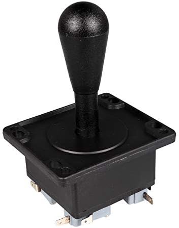 Fosiya American Style 2 Pin Stick Happ Tipo ellittico Joystick Arcade commutabile da 8 Modi di Funzionamento, precisione 0,187″ 4,8 Millimetri Terminal per i Videogiochi Macchina Parts (Nero)