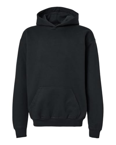 Gildan Youth Softstyle Midweight Fleece Hooded Sweatshirt, BLACK, L