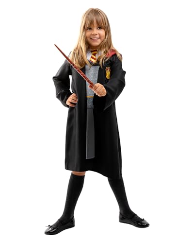 Funidelia Disfraz Oficial de Hermione Granger para Niña con capa y vestido, Túnica de Gryffindor Infantil Hogwarts, Disfraces de Carnaval, Halloween y Fiestas – Talla 10-12 años