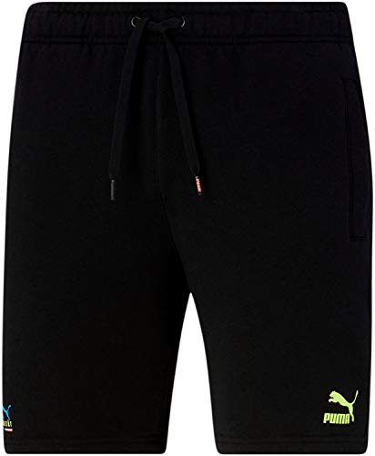 Puma - Mens Tfs Ft 8" Shorts, Size: Medium, Color: Puma Black/Fizzy Yellow