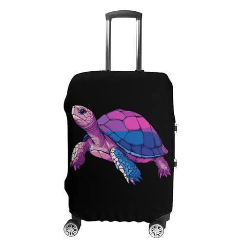 Bisexual Flag Turtle Travel Luggage Cover for Suitcase 19-32 Inches Elastic Washable Baggage Protector