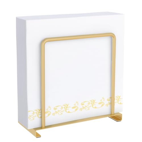 STWWO Servilletero de Mesa Servilletero de Metal Dorado Soporte Servilletas Verticalde Dispensador de Servilletas para Decoración de Cocina Comedor Bar, 14cm High