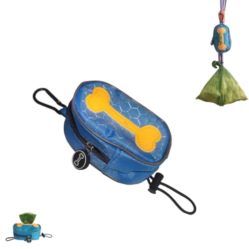 Image of Poop Bag Holders for Leashes,Elastic Cord Dispenser Pouch and Zipper,Carabiner,Lightweight Splash Proof Fabric,Doggie Poop Bags Rolls for Leash,Convenient Water Clean,Poop Bags Excluded