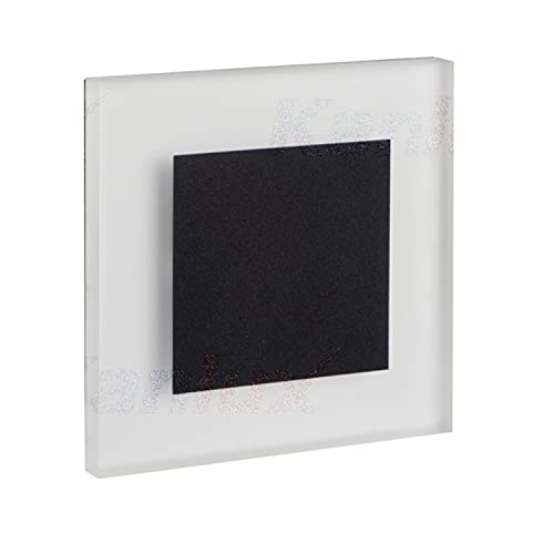 Foco LED empotrable para pared 230 V para interruptor de 60 mm de acero empotrable, lámpara decorativa para escaleras, foco de luz escalonada (Apus AC blanco cálido, 26538) negro mate